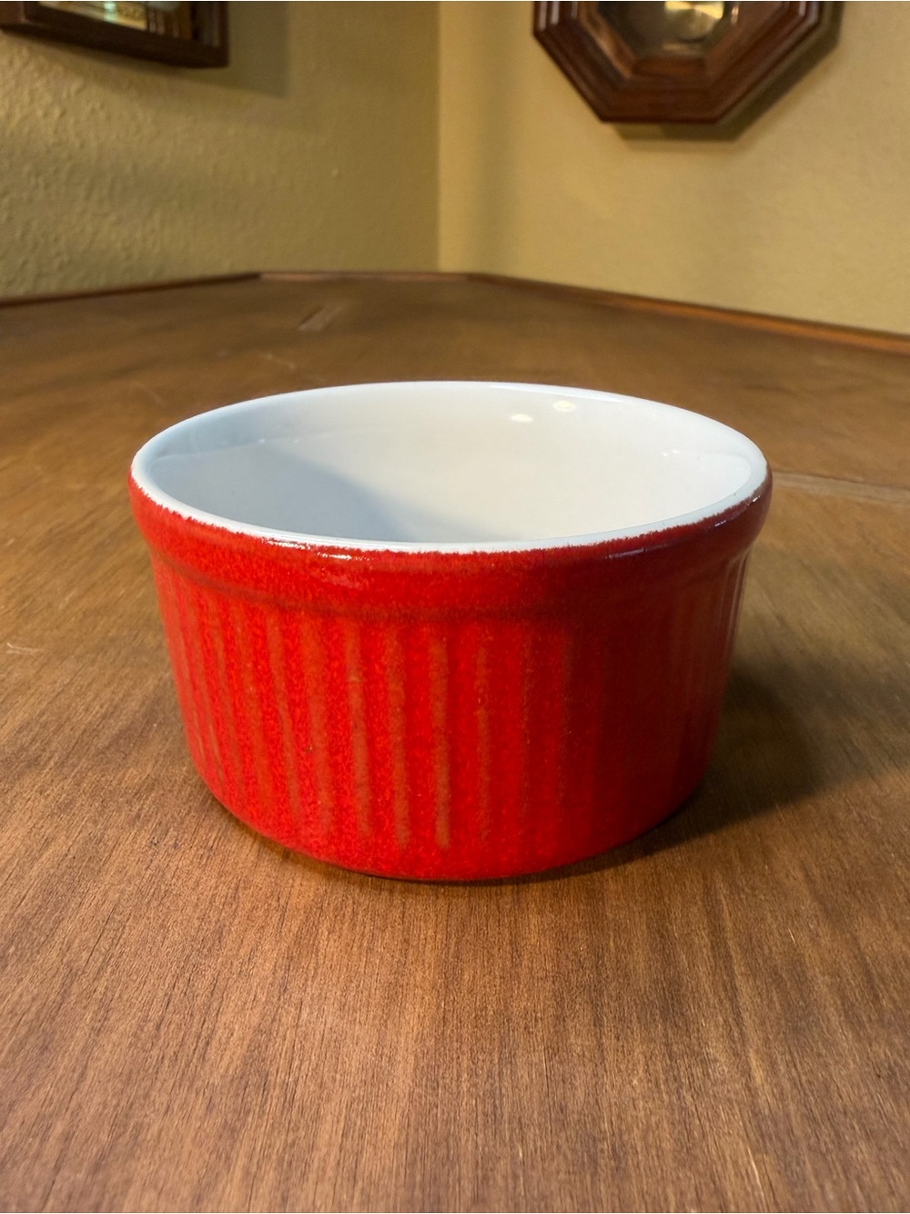 Emile Henry Red Ramekin Ceramic Dish Bowl 4.5oz-capacity 3.5" diameter 2" tall
